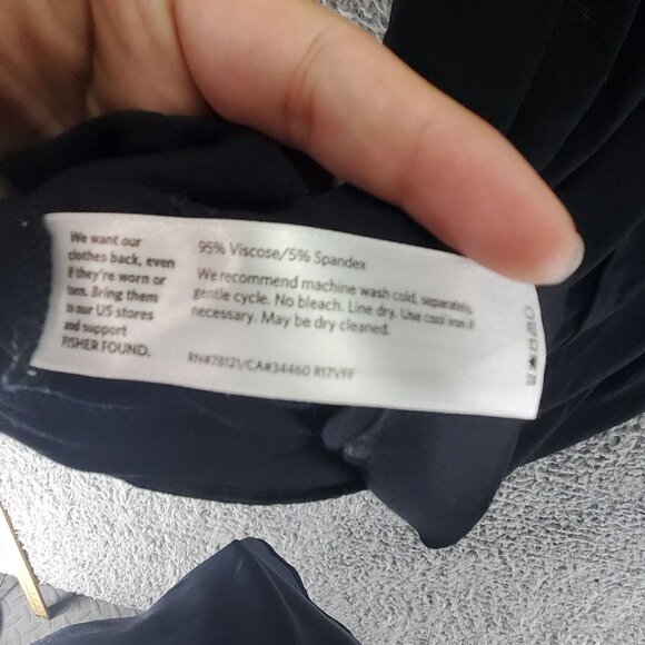 Eileen Fisher Dress Womens Large Black Long Sleeve Relaxed Fit Viscose Stretchy - Picture 4 of 9